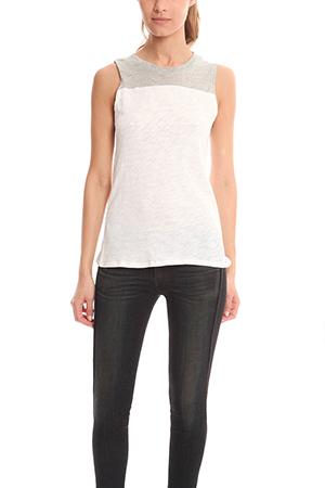 Atm Contrasting Yoke Crewneck Tank