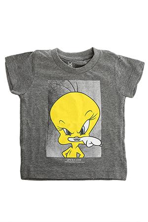 Little Eleven Paris Charcoal Tweety Tee