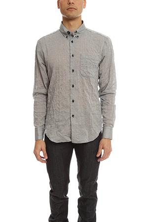 Naked & Famous Crinkle Horizontal Stripes Slim Shirt