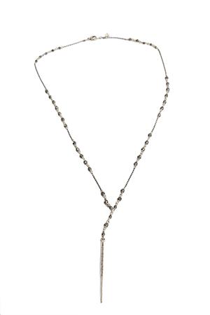 Chan Luu Gunmetal Chain Necklace With Indian Beads