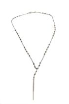 Chan Luu Gunmetal Chain Necklace With Indian Beads
