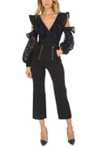 Self-portrait Camo Lace Frill Jumpsuit
