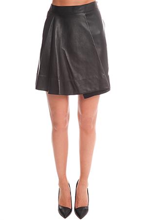 3.1 Phillip Lim Rounded Fold Leather Skirt