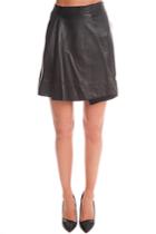 3.1 Phillip Lim Rounded Fold Leather Skirt
