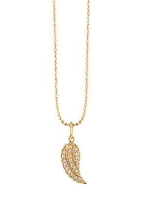Sydney Evan Mini Wing Necklace - Yellow Gold