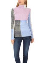 3.1 Phillip Lim Mixed Marled Patchwork Turtleneck
