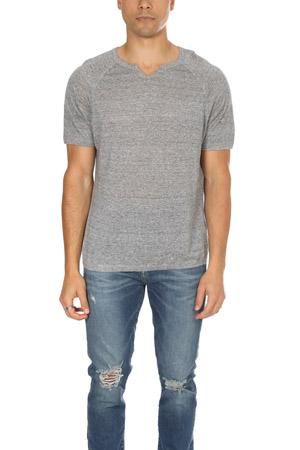 Blue&cream Split Neck Raglan