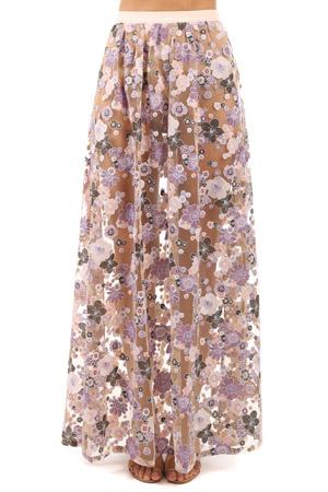 For Love & Lemons Posy Embroidery Maxi Skirt