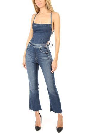 Mother The Tie Back Hustler Ankle Fray Jumpsuit