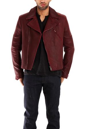 Simon Spurr Red Leather Biker Jacket