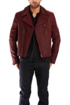 Simon Spurr Red Leather Biker Jacket