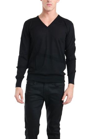 Simon Spurr Tonal Stripe V Neck Sweater