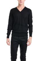 Simon Spurr Tonal Stripe V Neck Sweater