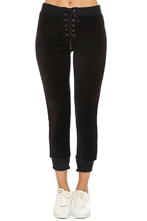 Pam & Gela Cropped Lace Up Sweatpant