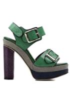 Chrissie Morris Ida Colorblock Sandal In Green