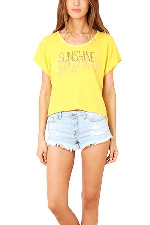 Via Spare Silk Noil Sunshine Superman Tee