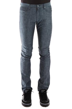 Blue&cream Slim Straight Light Indigo Linen Blend Denim