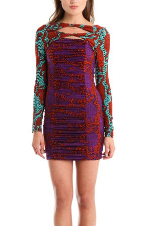 Kelly Wearstler Pounce Crouching Tiger Print Jersey Dress