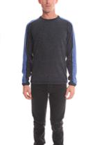 Blue&cream Cashmere Honeycomb Panel Crew
