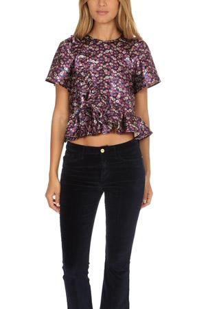 Sea Ruffle Wrap Top