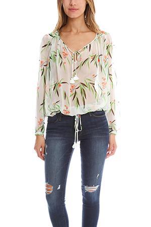 Elizabeth And James Leaf Print Top