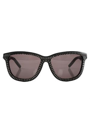 Linda Farrow X Alexander Wang Alexander Wang Black & Nickel Zipper Frame Sunglasses