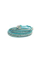 Chan Luu Turquoise Leather Wrap Bracelet