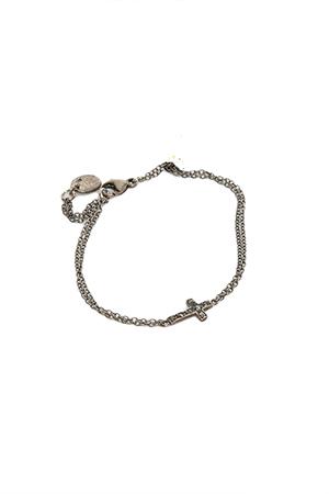 Chan Luu Silver Diamond Cross Bracelet