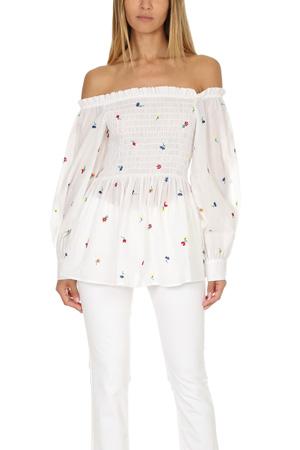 Suno Smocked Off Shoulder Top
