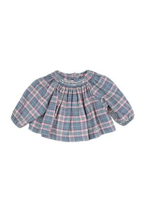 Poeme & Poesie Plaid Smocked Top
