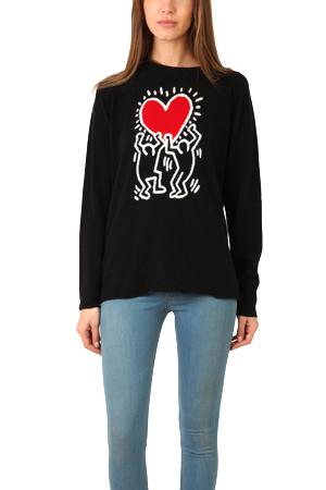 Lucien Pellat-finet Keith Haring Red Heart Sweater