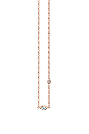 Sydney Evan Mini Enamel Evil Eye Necklace With Bezel-set Diamond