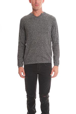 Blue&cream Cashmere Modified V-neck Sweater
