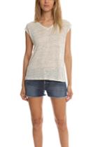 Majestic Filatures Linen V Neck Relaxed Tee