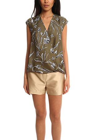 3.1 Phillip Lim Floral Print Soft Draped Sleeveless Blouse