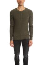 3.1 Phillip Lim Incomplete Waffle Henley Ls