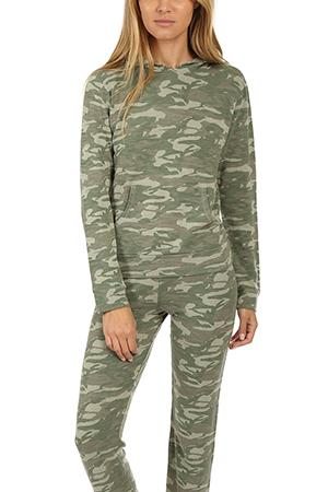 Monrow Camo Pullover Hoody