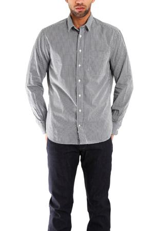 Blue&cream Grey Macro Check Gingham Button Down Shirt