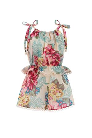 Zimmermann Kali Hibiscus Tie Playsuit