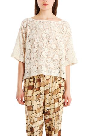 Giada Forte Lace Button Back Top