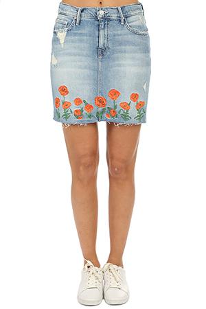 Mother Straight A Mini Fray Skirt