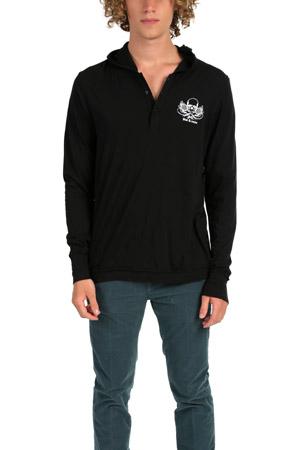 Blue&cream Henley Hoody W/ Skull