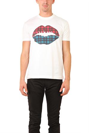 Markus Lupfer Markus Lufer Tartan Lip Smacker T-shirt