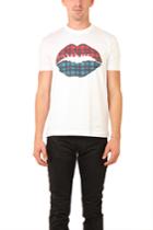 Markus Lupfer Markus Lufer Tartan Lip Smacker T-shirt