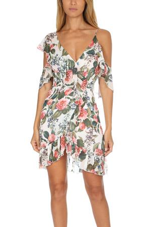 Nicholas Floral Wrap Mini Dress