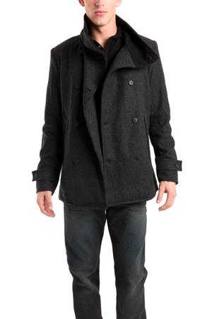 Puma By Hussein Chalayan Shutter Peacoat In Dark Grey