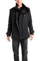 Puma By Hussein Chalayan Shutter Peacoat In Dark Grey