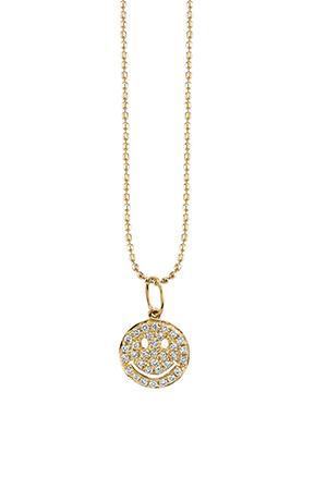Sydney Evan Pav&eacute; Diamond Happy Face Necklace