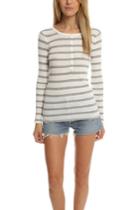 Atm Striped Long Sleeve Rib Henley
