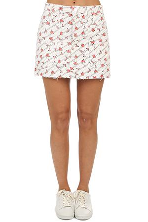 Re/done The Rose Print Cargo Mini Skirt